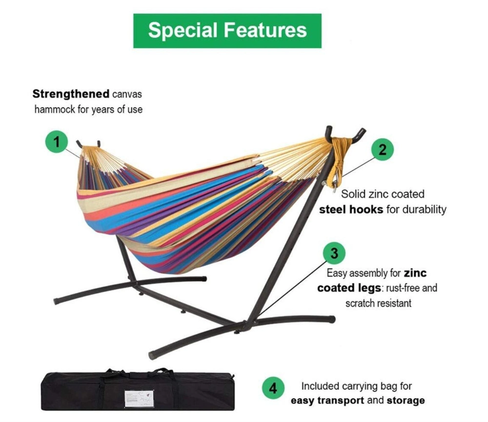 Cotton Hammock Stand Swing Chair Outdoor Garden Foldable Camping Swing