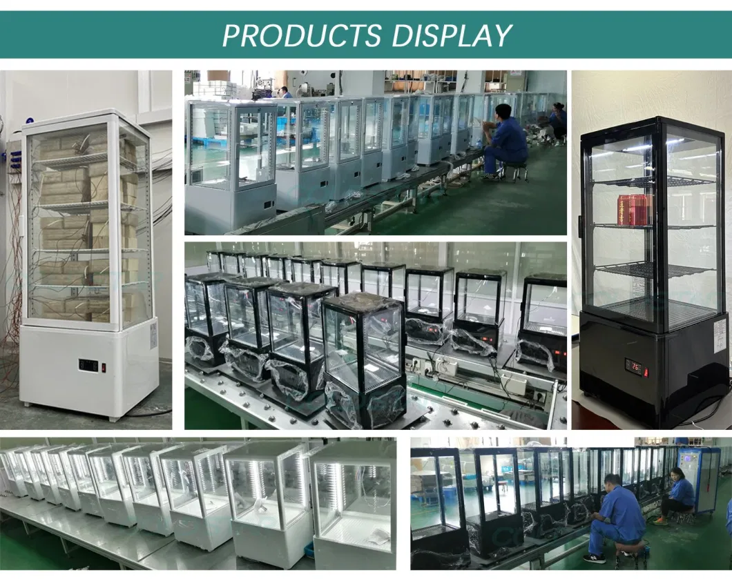 Commercial Glass Door Fridge Showcase Four Sided Countertop Display Cooler