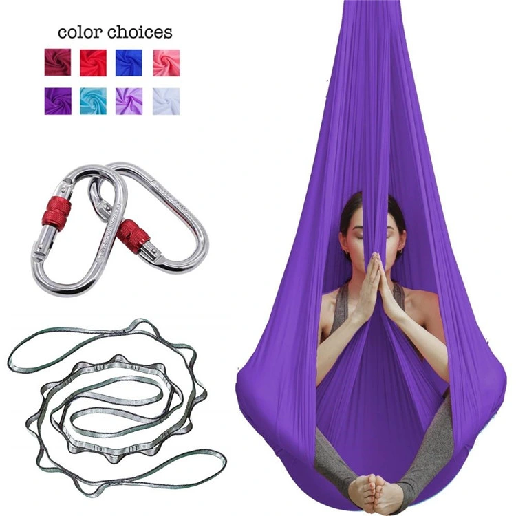New Sling Color Antigravity Fly Hammock Set Silk Yoga Swing