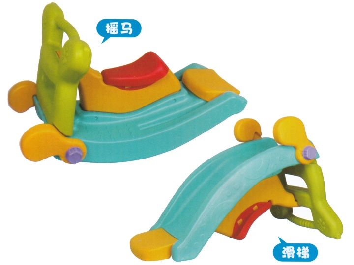 Kids Indoor Plastic Slide and Rocking Horse