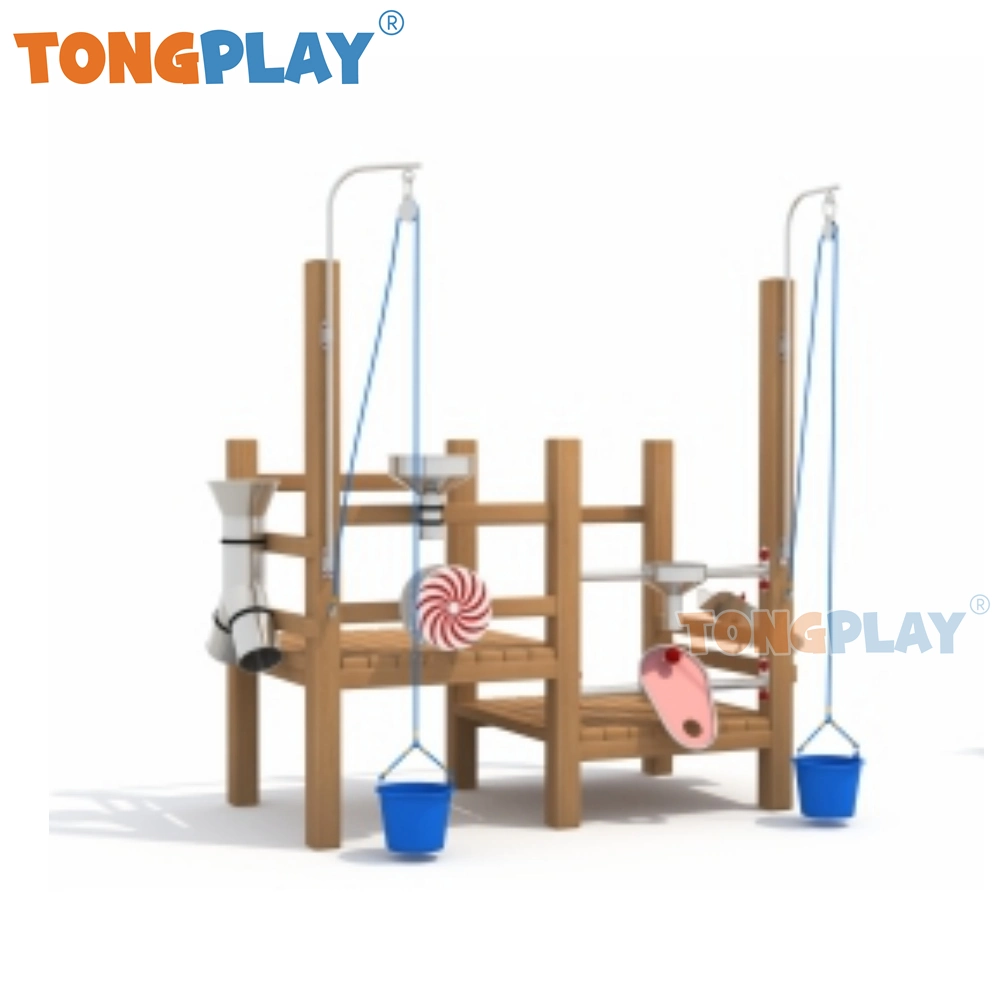Tongplay Kids Outdoor Play Set Wood Playground Games Fitness Training Equipment for Fun