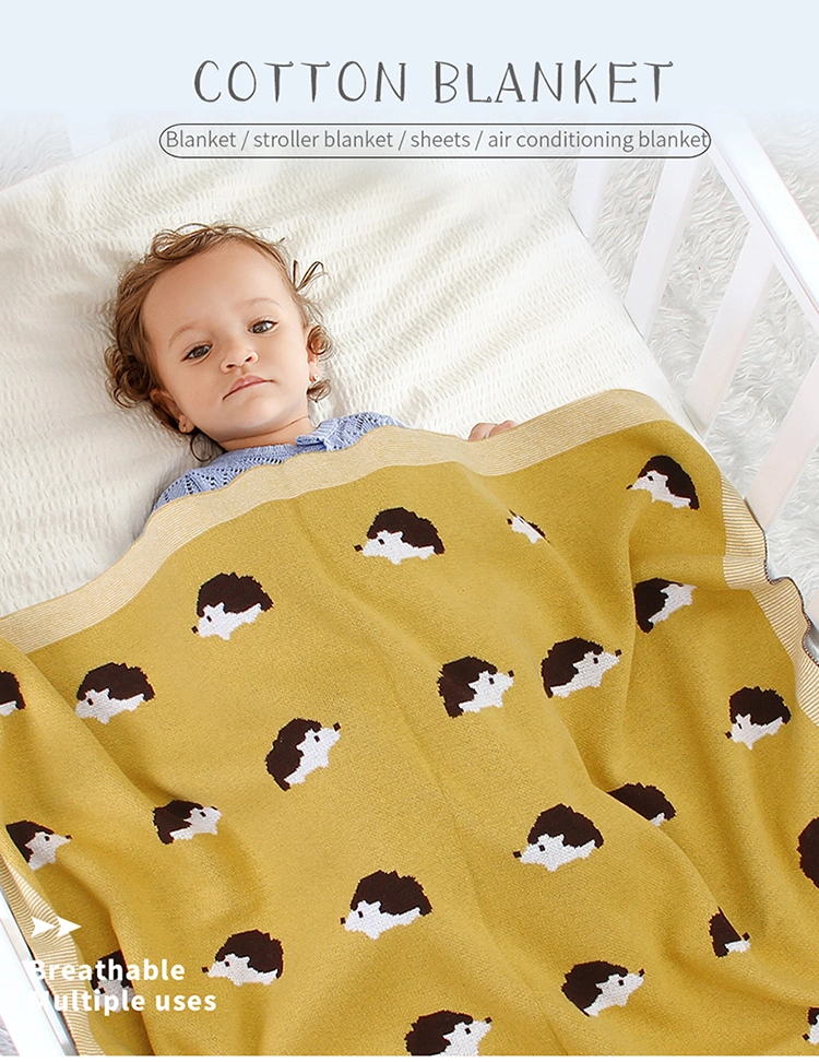 Wholesalle Mimixiong Newborn Baby Knitted Security Throw Swaddle Embroidery Cotton Blankets