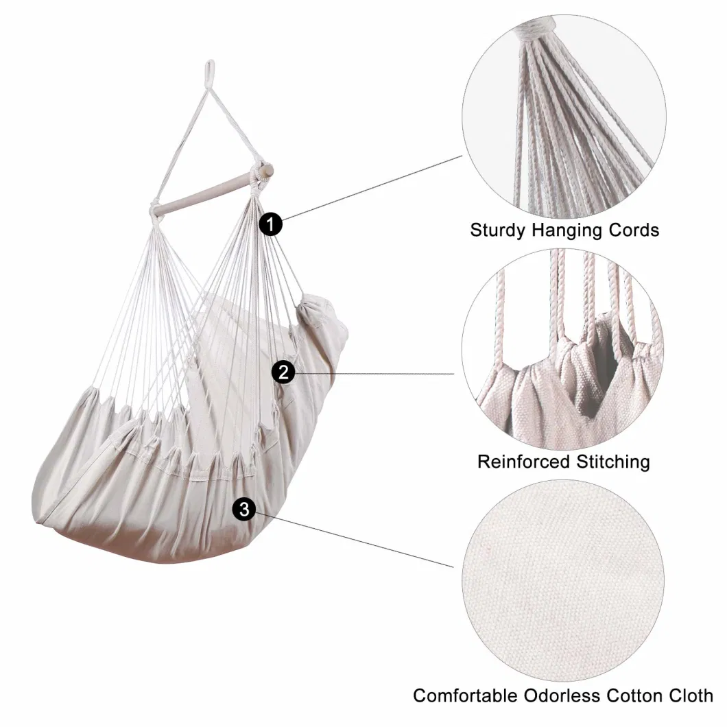 Cotton Canvas Hammock Chair with Carry Bag