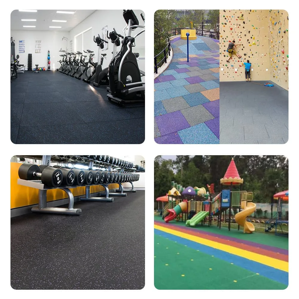 Multiple Color Options Non-Toxic Gym Sports Rubber Tiles Rubber Flooring Mats