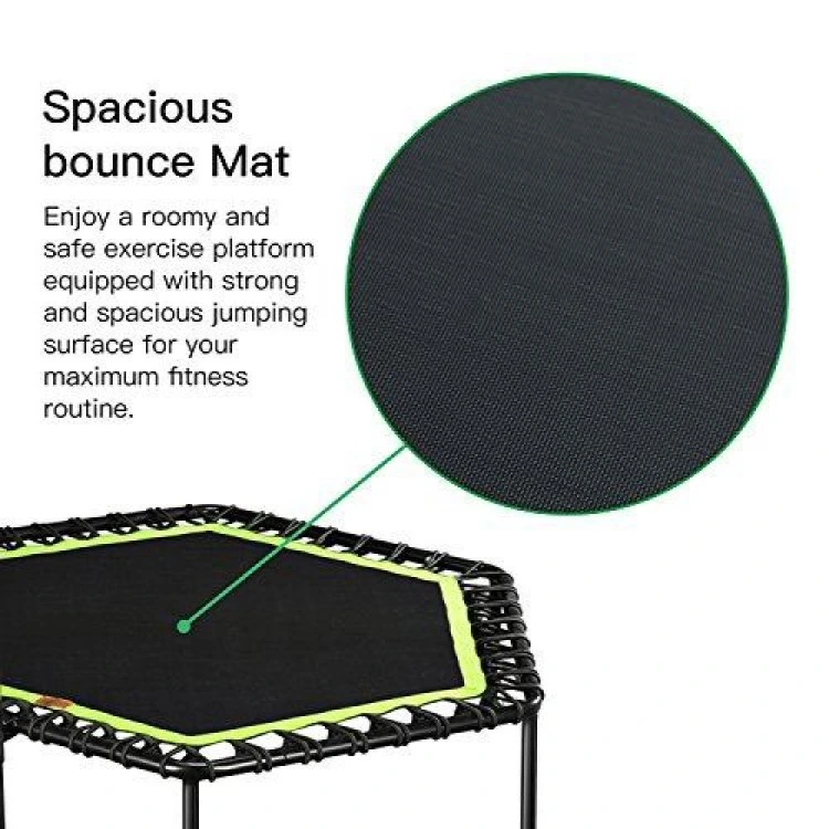 Portable Fitness Trampoline with Handrail Bar