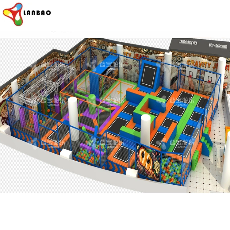 China Customized Manufacturer Adults and Kids Large Indoor Amusement Trampoline Park Equipment