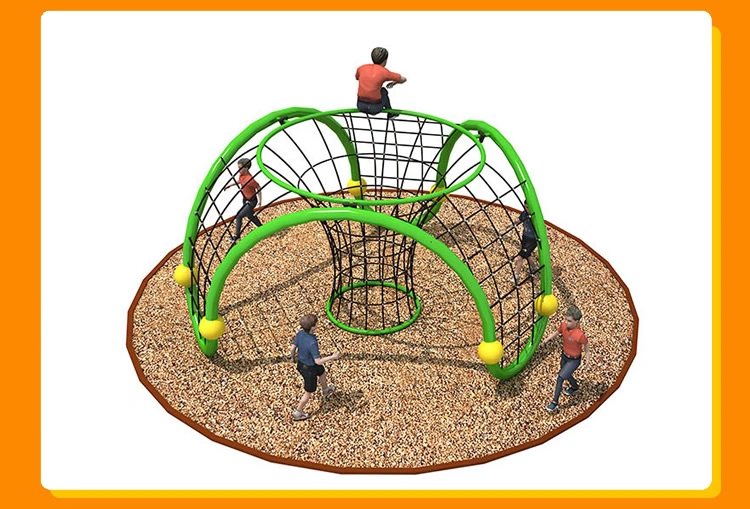 Outdoor Large Climbing Frame Kids Expand Training Metal Geometric Climber with Ropes
