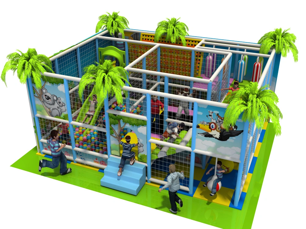 New Design Custom Plastic Slide Jungle Indoor Playground Set Spring Rocking Horse