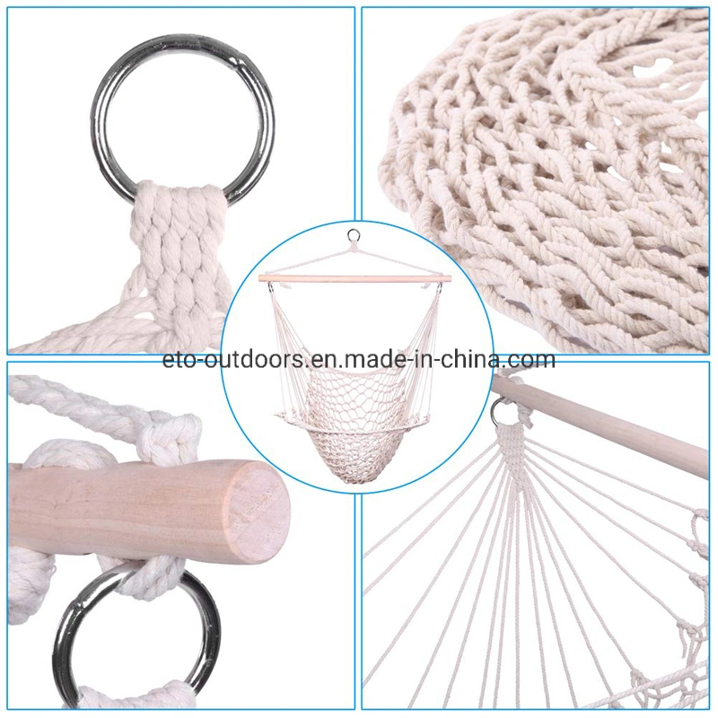 Portable Caribbean Polyester Cotton Rope Chair Swing