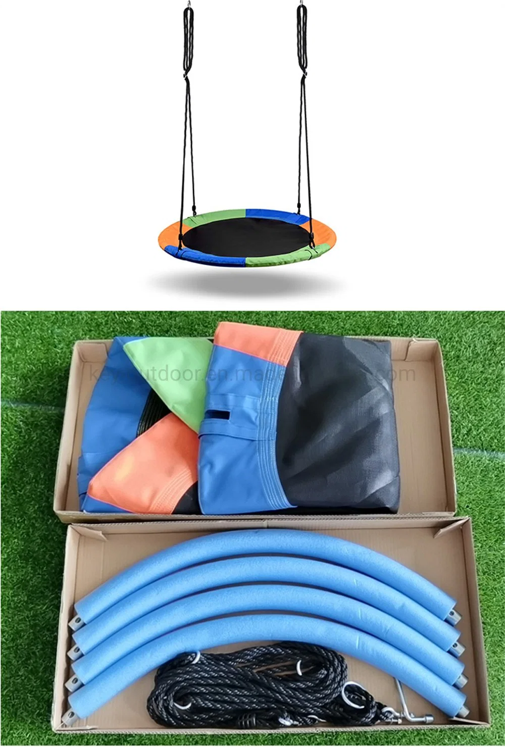 New Design Portable Garden Camping Playground Kids Hammock Round Hanging Patio Swing with Chair