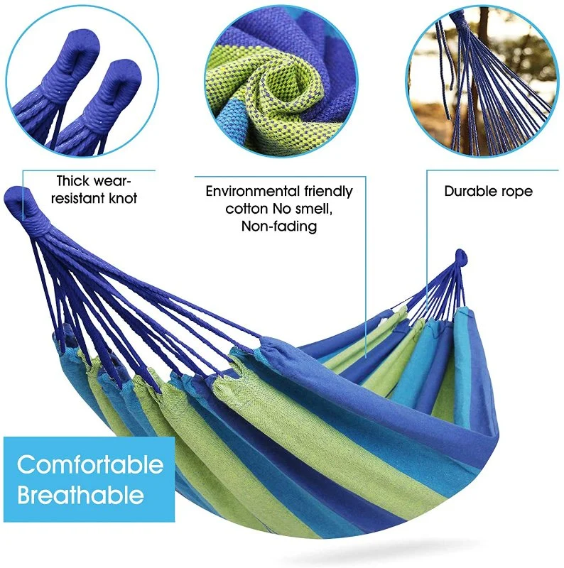 Outdoor Cotton Canvas Hammock Portable Camping Hammock Swing