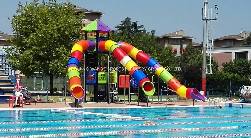 Kids Plastic Tube Slide Wood Playground for Sale