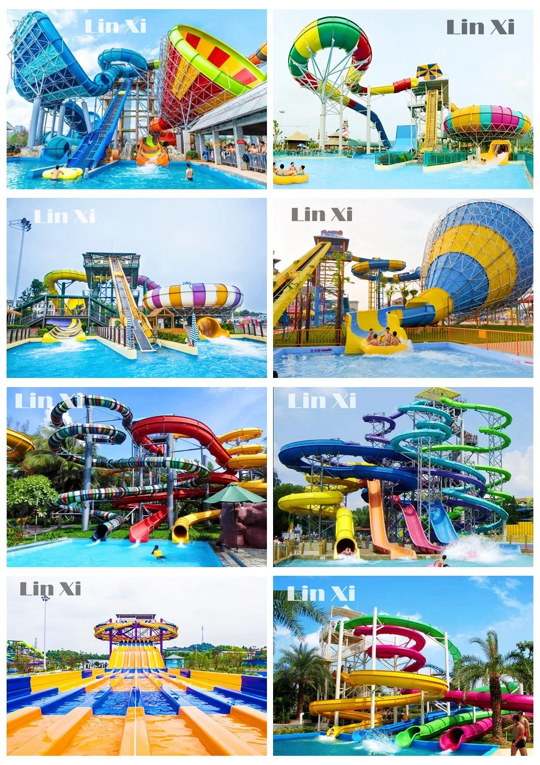 Customized New Adult Water Park Equipment for Children&prime;s High-Altitude Fiberglass Tunnel Rainbow Slide