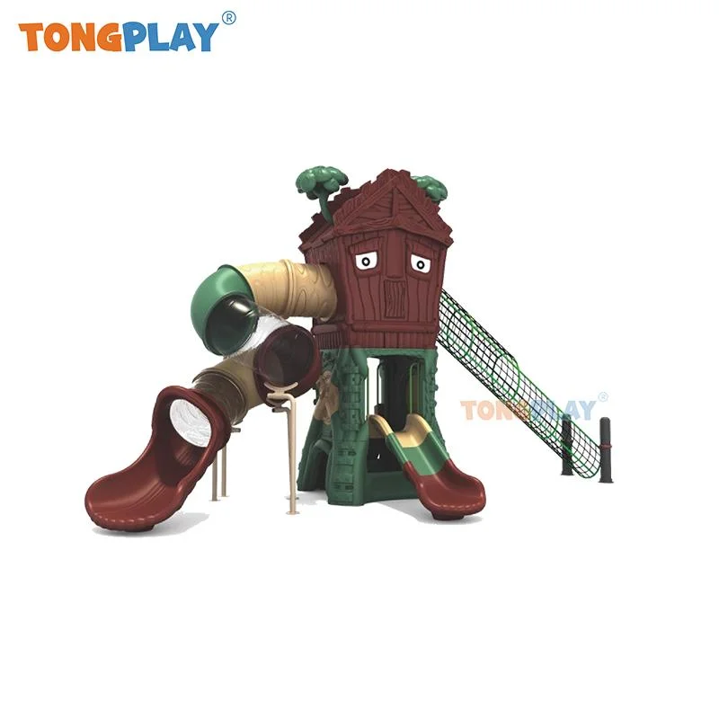 Outdoor Kids Plastic Amusement Park Facilities Outdoor Playground Slide with Climbing Equipment