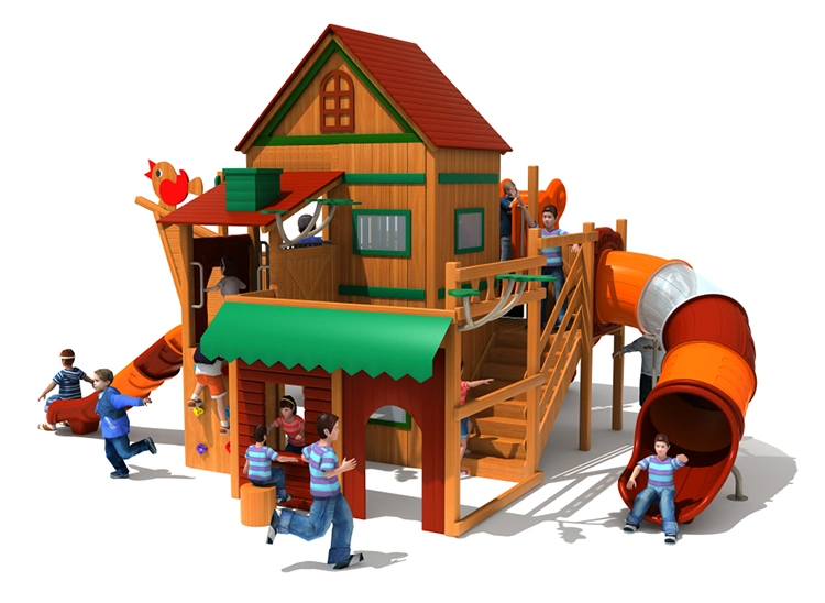 Large Children Outdoor Playground Wooden Slide Combination Amusement Equipment