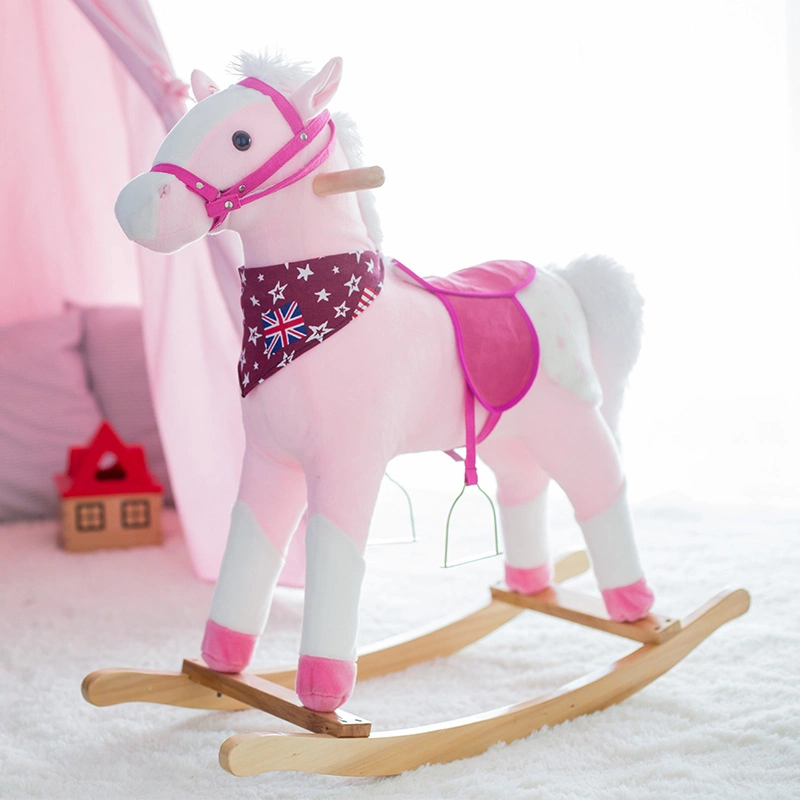 Wooden Horse Riding with Wheels Children Unicorn Rocker Animal Toy for Kid