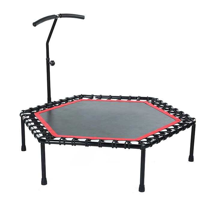 Portable Fitness Trampoline with Handrail Bar