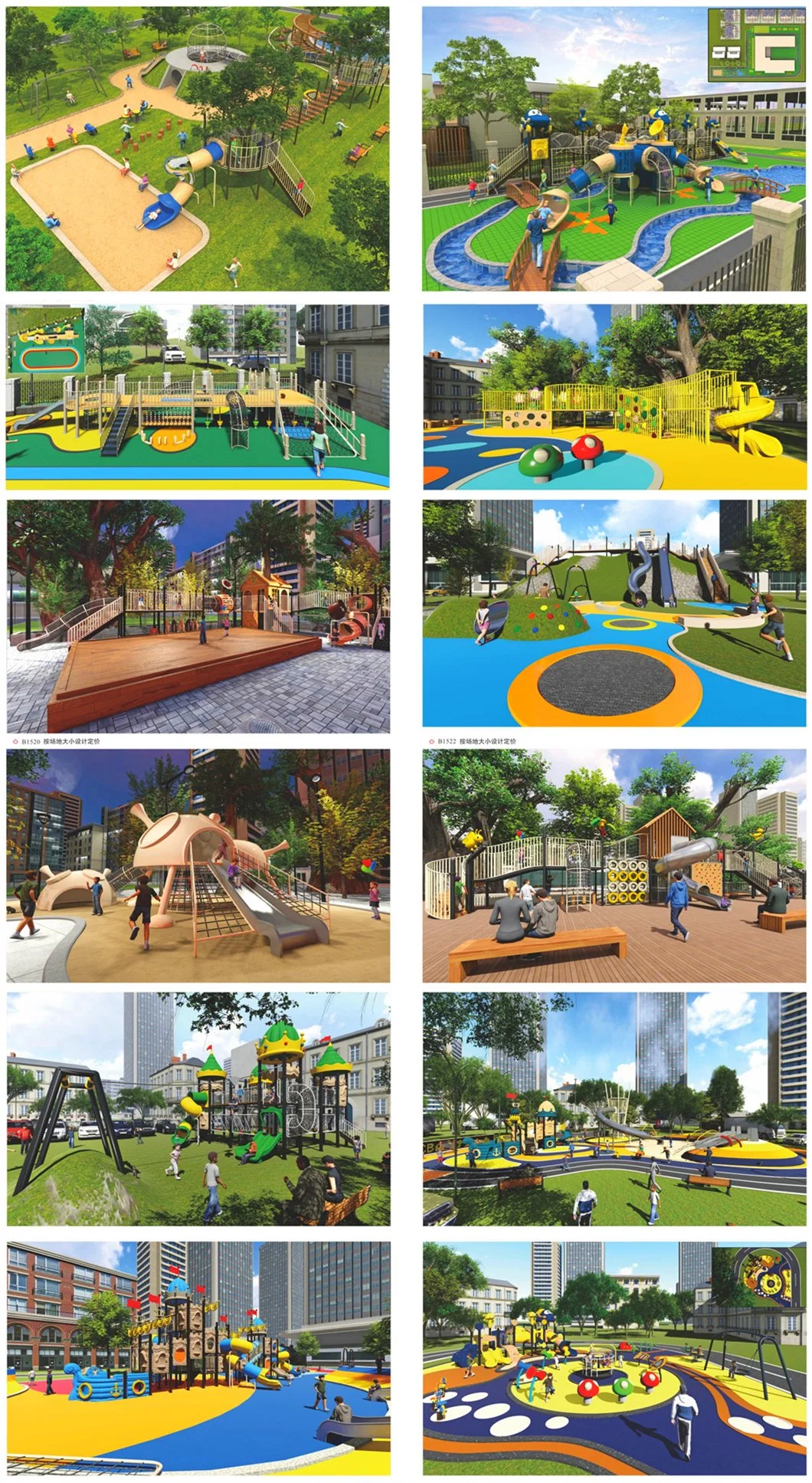 Customized Community Children&prime; S Outdoor Playground Equipment Large Slide Climbing Frame