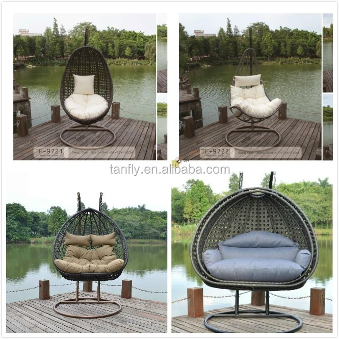 Rattan Hanging Patio Swings Two Seaters Chair Garden Swing