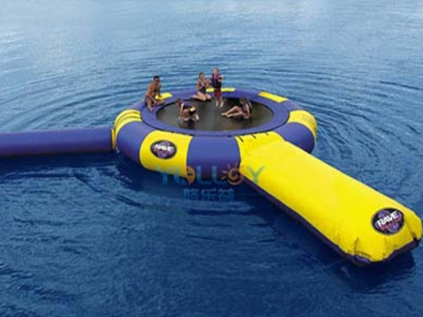 Lake Jumping Inflatable Water Sport Trampoline Bouncer with Slide