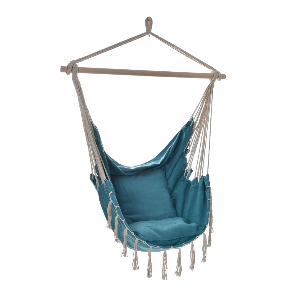 Garden Single Hanging Chair Swing with Two Cushions