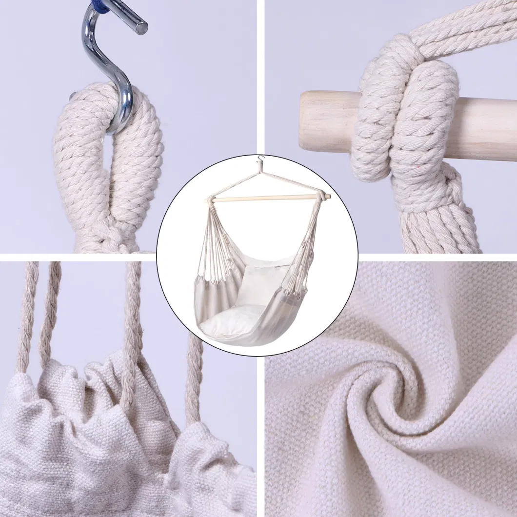 Cotton Canvas Hammock Chair with Carry Bag