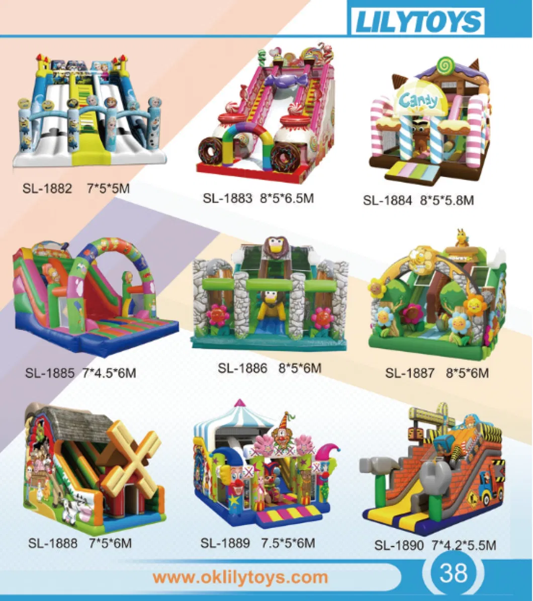 Playground Equiement Inflatable Bounce Trampoline Slide with Air Blower