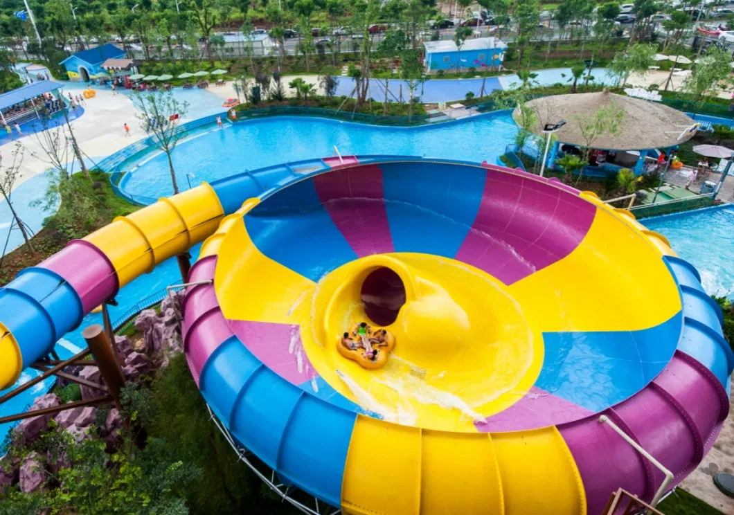 Water Park Pool Slide Fiberglass Outdoor Spiral Slide