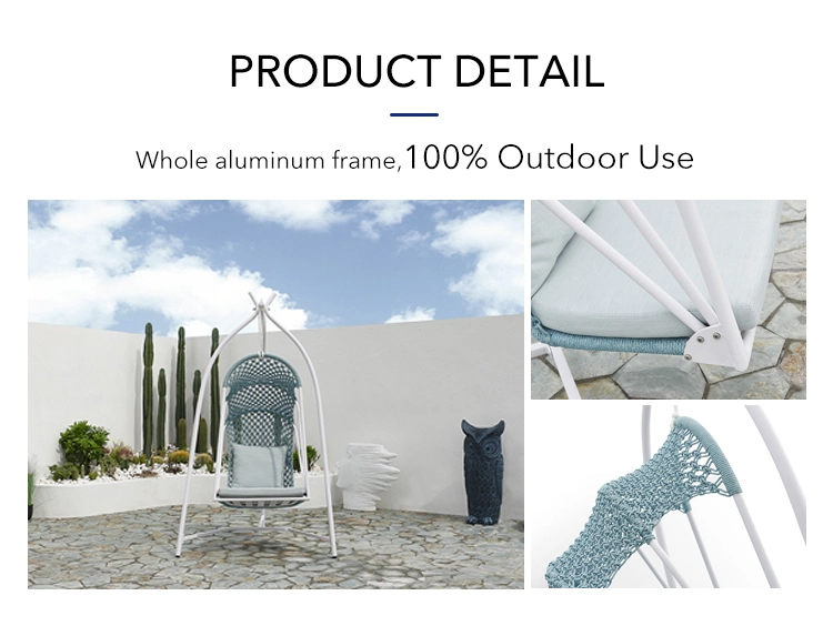 New Design Aluminium Rope Clover Weaving Outdoor Folding Swing