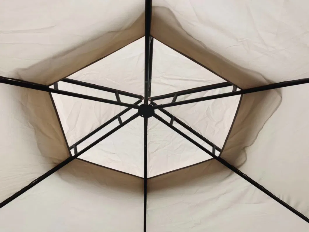 Hexagon Patio Gazebo Outdoor Tent with 6 Sided Canopy Shelter