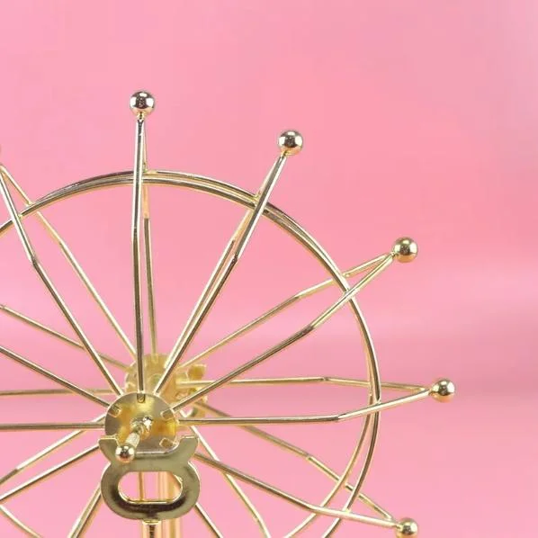 Gold Metal Ferris Wheel Perpetual Motion Ornament Creative Magnetic Swing Device Pendulum