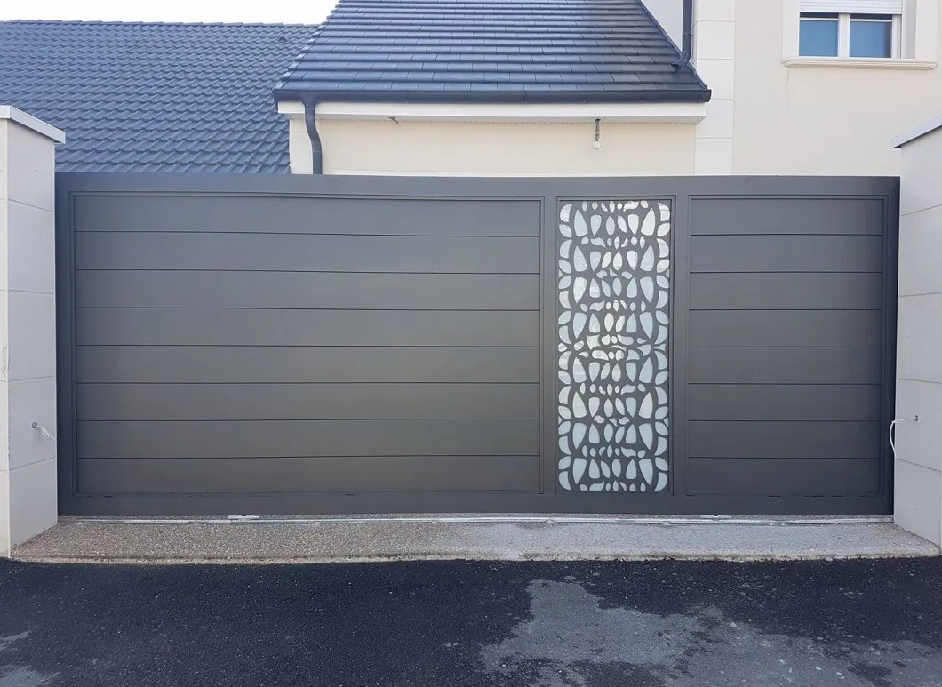 Power Coated Waterproof Aluminum Sliding Gates House Garden Metal Main Driveway Gate