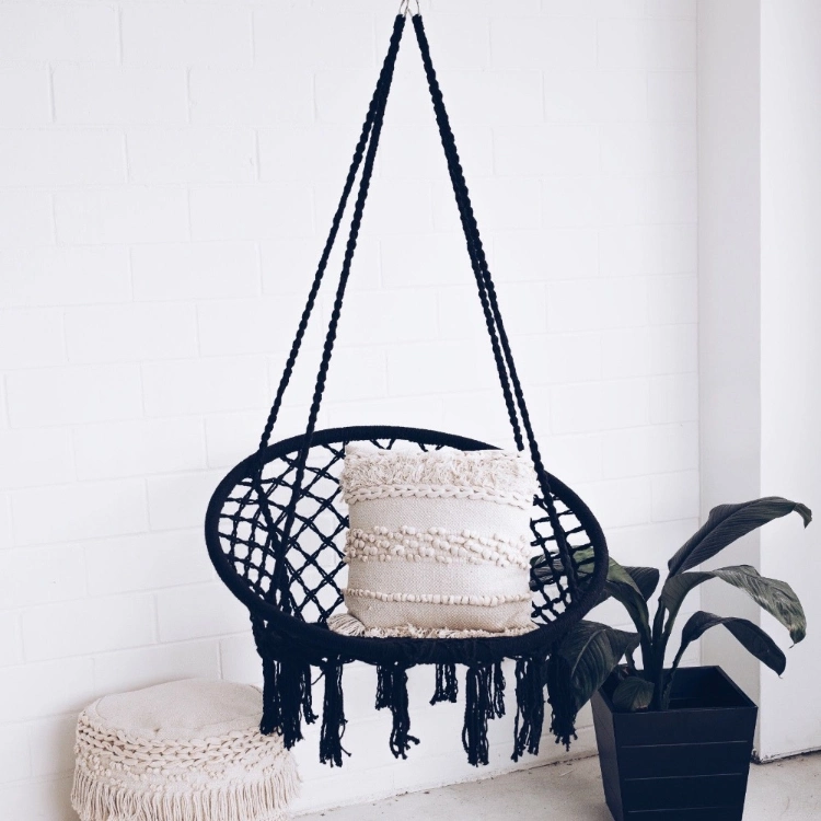 Nordic Style Cotton Rope Woven Hanging Basket Portable Ultralight Swing Chair