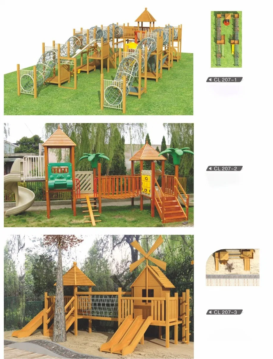 MP20-006 Wooden Playground Kids Wooden Outdoor Amusement Equipment Outdoor