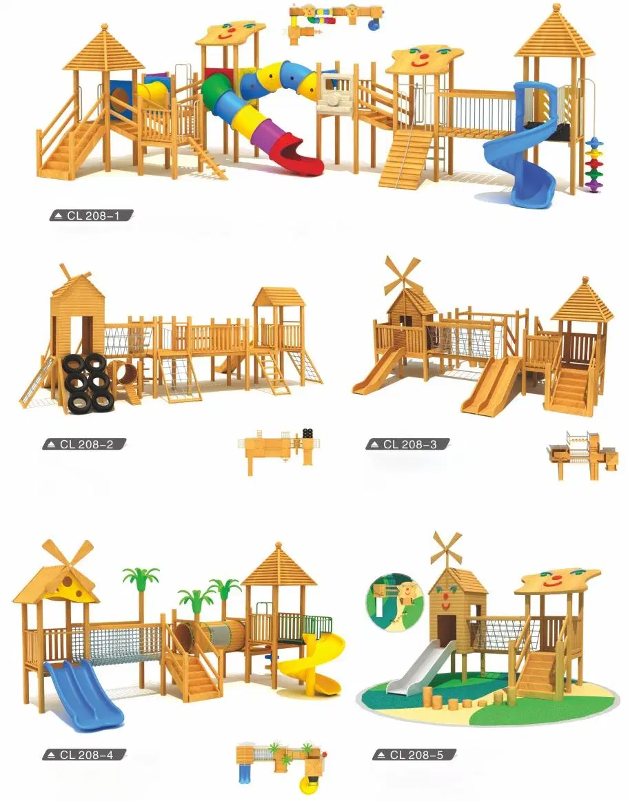 MP20-006 Wooden Playground Kids Wooden Outdoor Amusement Equipment Outdoor