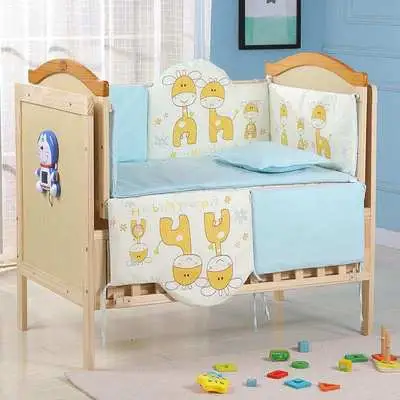 Durable and Stable Wood Baby Swing Cot Cradle Bedding Set