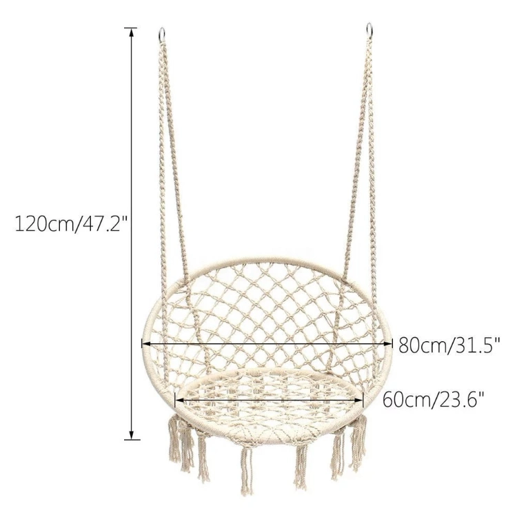 Nordic Style Cotton Rope Woven Hanging Basket Portable Ultralight Swing Chair