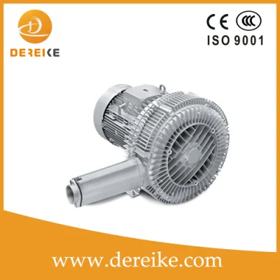 Dereike Double Stage High Air Flow Side Channel Blower Ring Vacuum Pump Dhb 920c 12D5 12.5kw for Dust Collection and Material Handing and Pneumatic Conveying