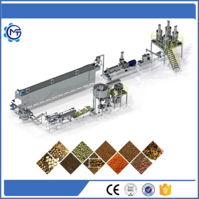 China Floating Fish Feed Cat Pet Food Twin Screw Extruder Processing Machines Automatic Dog Food Making Machine