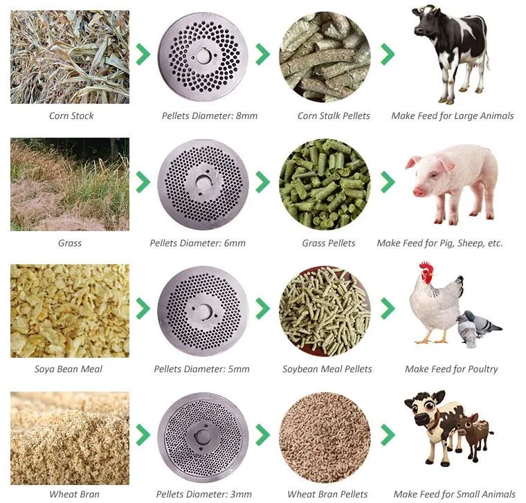 Cattle Pig Goat Chicken Poultry Horse Livestock Feed Pellet Production Line Small Home Use Farm Animal Feed Processing Machines Used Cattle Feed Pellet Mill Mac