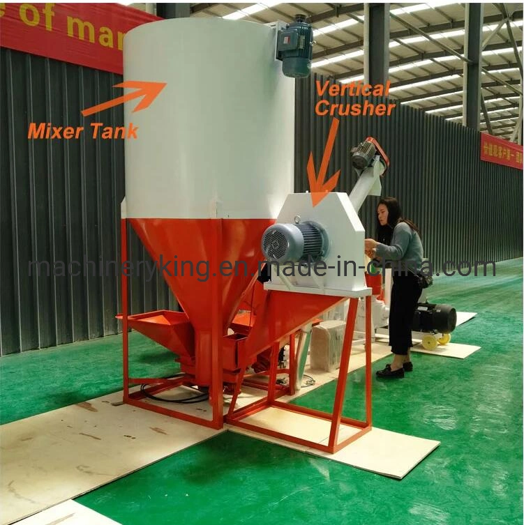 1t/H Feed Machinery Cattle Animal Feed Crusher and Mixer Hammer Mill