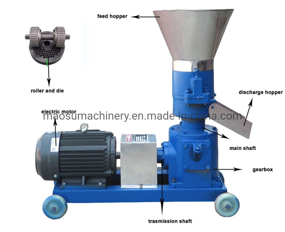 Capacity 2 Tons Per Hour Flat Die Poultry Feed Pellet Mill Machinery