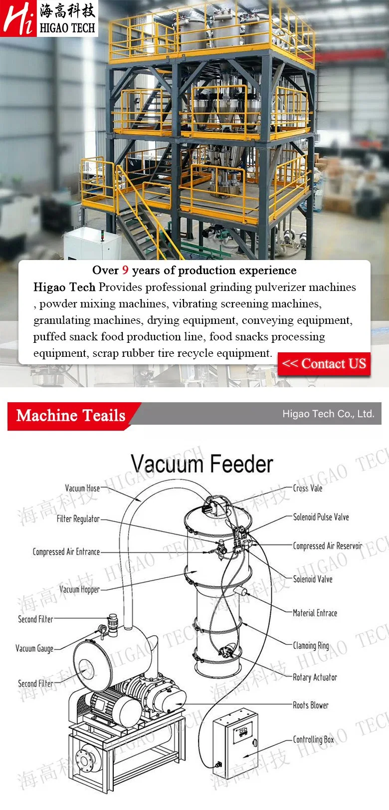 Large Capacity Powder Grain Pneumatic vacuum Conveyor Vacuum Feeder Conveyor