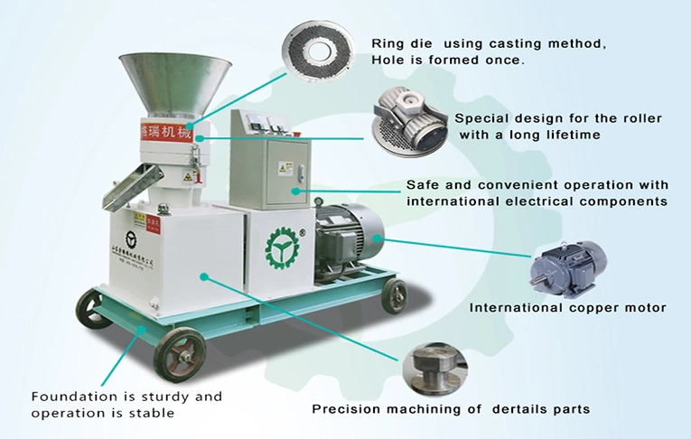 Simple Operation Poultry Feed Pellet Mill Machine for Animal Breeding Farm