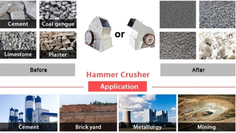 Hammer Mill Rokc Stone Hammer Crusher Machines for Glasses Grinding