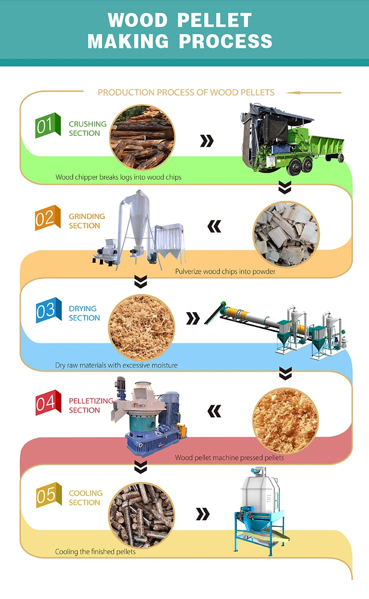 Shd Complete Wood Pellet Mill with Various Capacities Wooden Pellets Making Machine