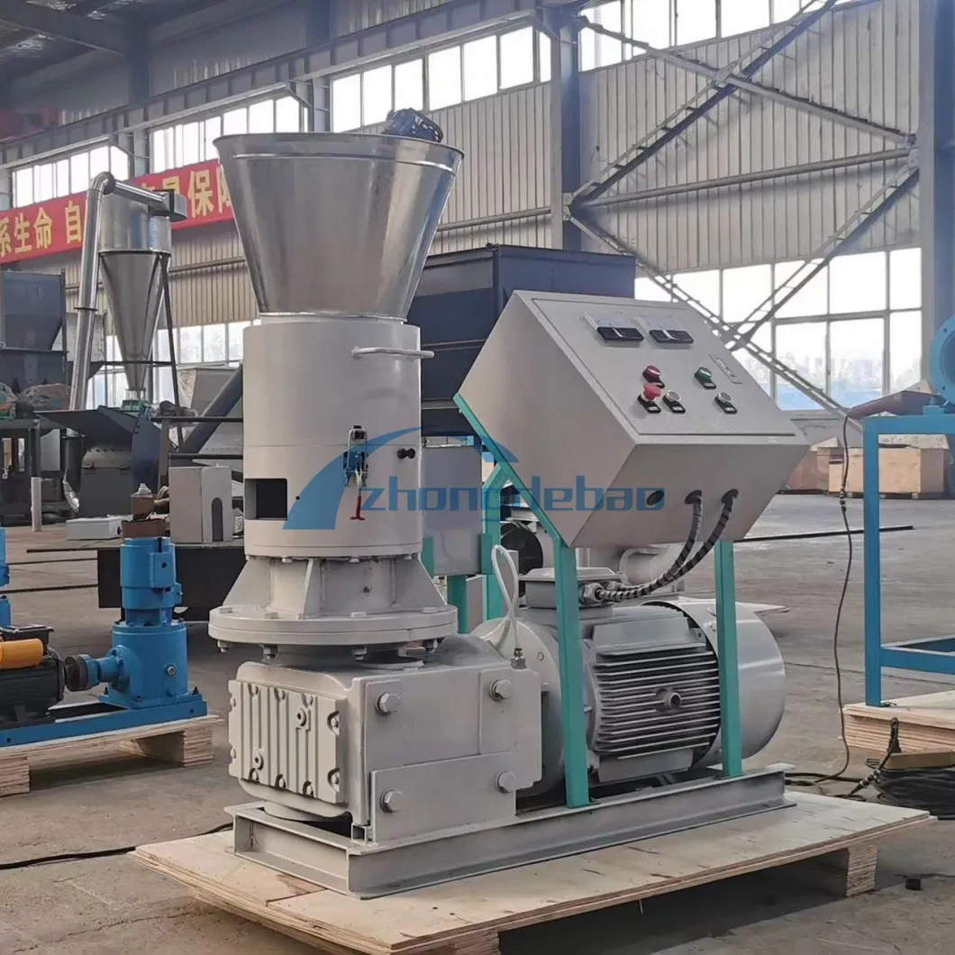 3 Rollers Flat Die Wood Pellet Machine Logs Wood Chips Wood Shaving Machine Branches Hust Dust Biomass Pellets Pressed Into Pellets