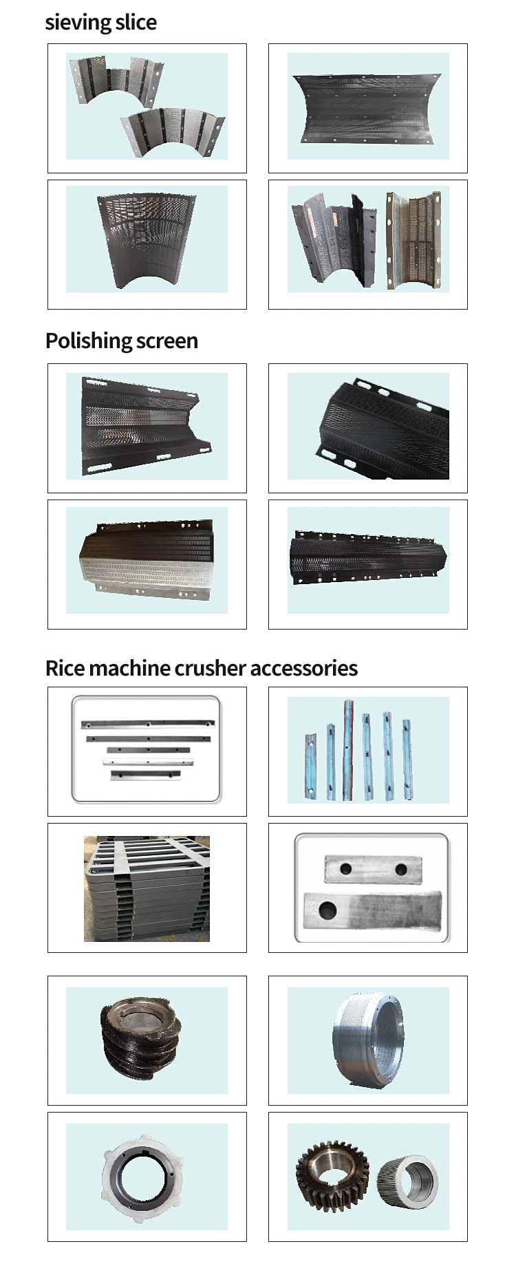 All Brand Rice Machine Screen for Whitener Hammer Mill Sieve