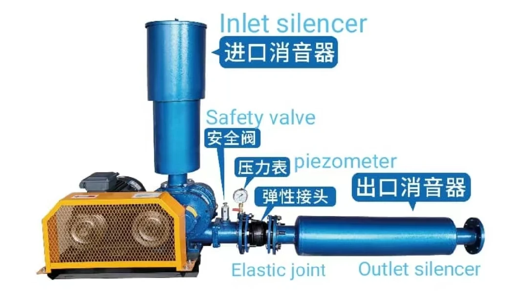 High Pressure Water-Cooled Three Lobes Roots Blower Pneumatic Conveying Equipment with Big Air Volume