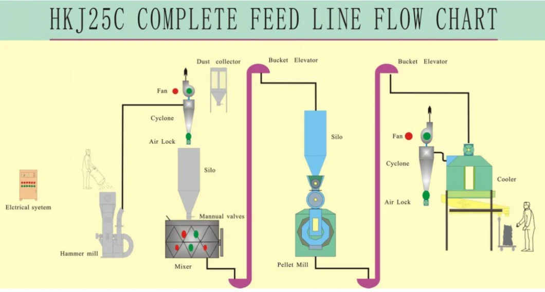 Factory Supplier 10t/H Cattle Chicken Pig Sheep Feed Pellet Production Line Price